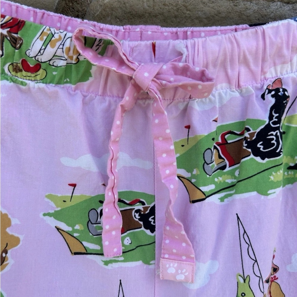 Nick & Nora Pink Novelty Print Cotton Lounge Pants - Picture 2 of 11